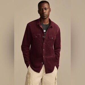 Lucky Brand Long Sleeve Corduroy Utility Shirt in Vineyard Wine